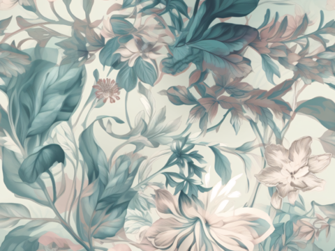 复古小清晰森林系植物纹理图案肌理23