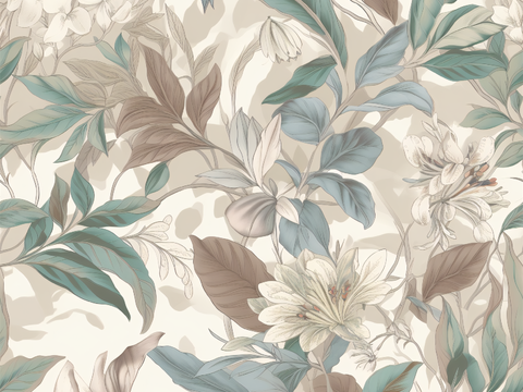 复古小清晰森林系植物纹理图案肌理3