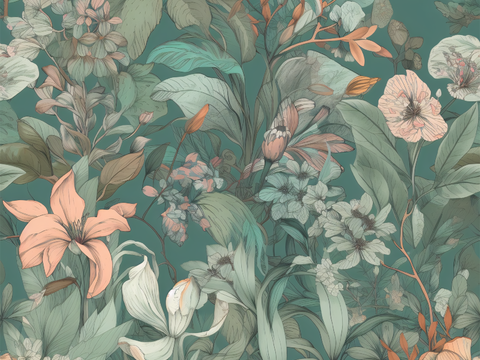 复古小清晰森林系植物纹理图案肌理27