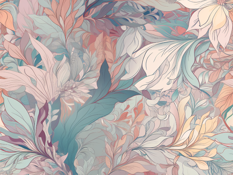 复古小清晰森林系植物纹理图案肌理9