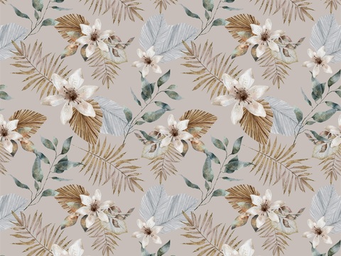 热带非洲动物植物手绘水彩图案纹理肌理10