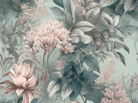 复古小清晰森林系植物纹理图案肌理19