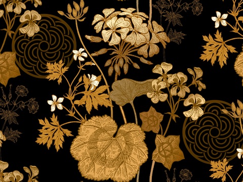 中式植物图案纹理肌理19