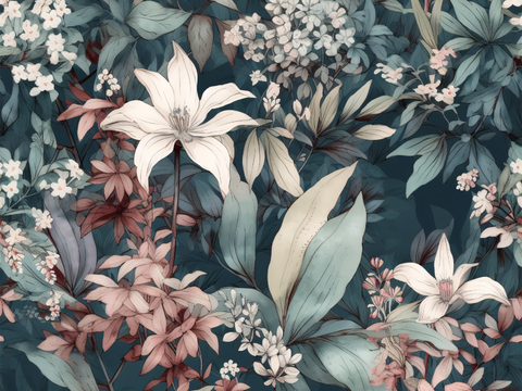 复古小清晰森林系植物纹理图案肌理16