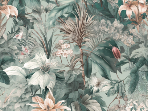 复古小清晰森林系植物纹理图案肌理45