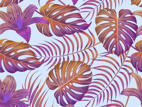 时尚热带植物花纹图案纹理肌理20