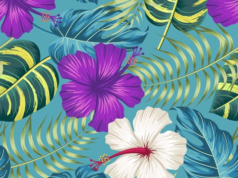 时尚热带植物花纹图案纹理肌理13