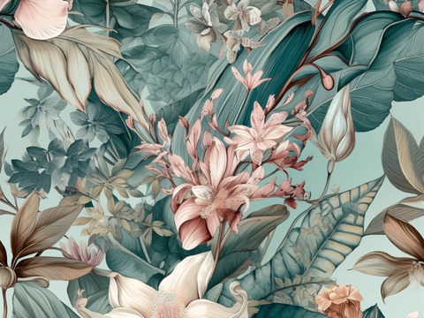 复古小清晰森林系植物纹理图案肌理12