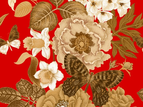 中式植物图案纹理肌理6