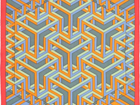  国外高端丝巾面料印花图案1082 