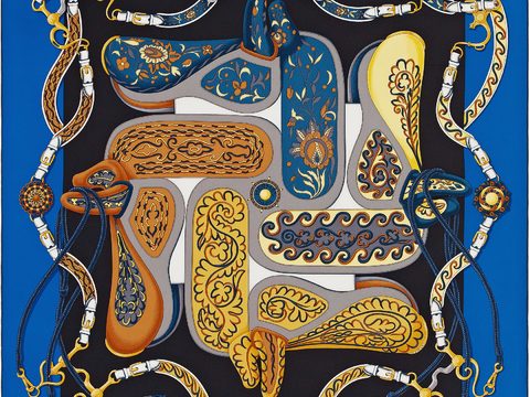  国外高端丝巾面料印花图案100 