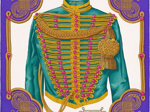  国外高端丝巾面料印花图案1017 