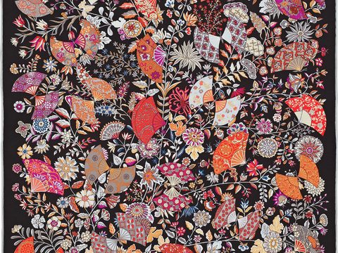  国外高端丝巾面料印花图案1087 