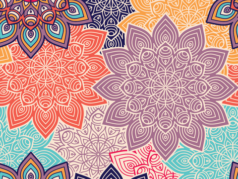  复古民族风花纹图案纹理7 