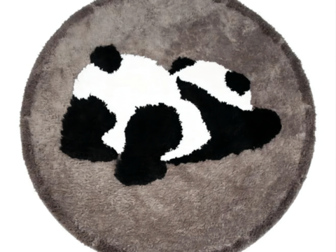 儿童房圆形可爱卡通地毯贴图