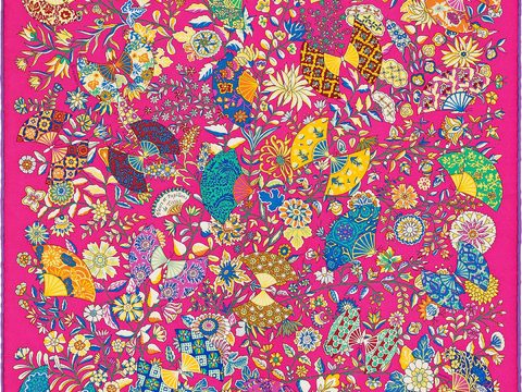  国外高端丝巾面料印花图案1089 