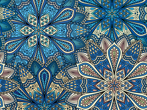 复古民族风花纹图案纹理9