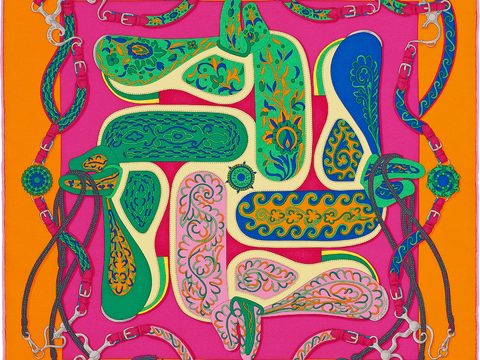  国外高端丝巾面料印花图案1038 