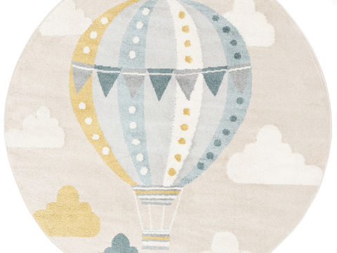 儿童房圆形可爱卡通地毯贴图