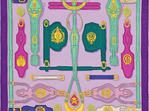  国外高端丝巾面料印花图案1173 