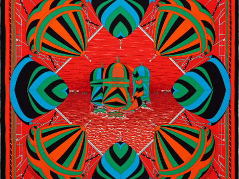  国外高端丝巾面料印花图案3 