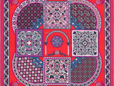  国外高端丝巾面料印花图案138 