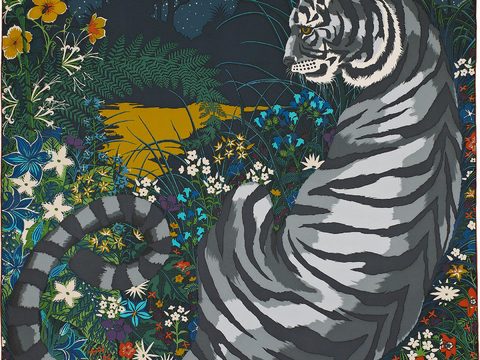  国外高端丝巾面料印花图案123 