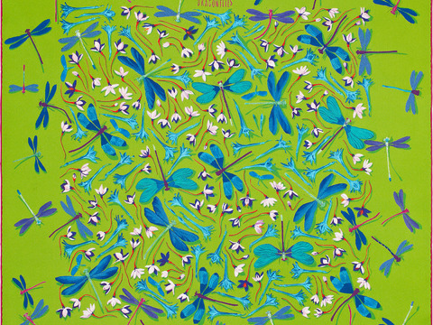  国外高端丝巾面料印花图案1221 