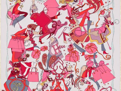  国外高端丝巾面料印花图案1246 