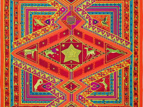  国外高端丝巾面料印花图案170 