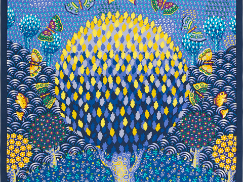  国外高端丝巾面料印花图案1153 