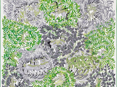  国外高端丝巾面料印花图案243 