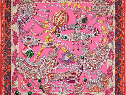  国外高端丝巾面料印花图案310 