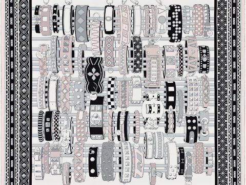  国外高端丝巾面料印花图案254 