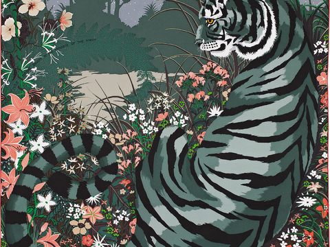  国外高端丝巾面料印花图案125 