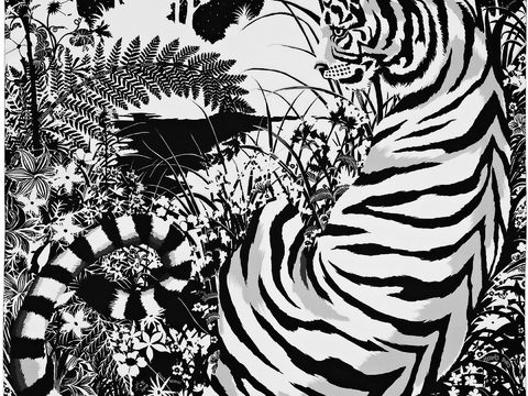  爱马仕丝巾印花图案手绘插画图集77 