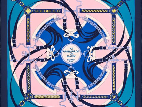  爱马仕丝巾印花图案手绘插画图集4 