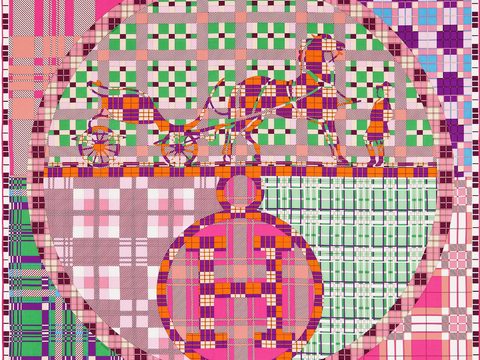 国外高端丝巾面料印花图案947