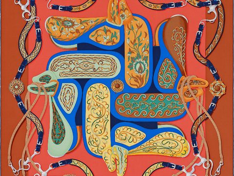 国外高端丝巾面料印花图案99