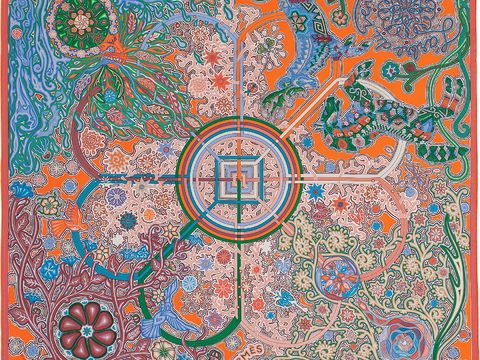  爱马仕丝巾印花图案手绘插画图集61 