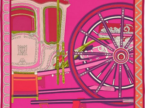  爱马仕丝巾印花图案手绘插画图集64 