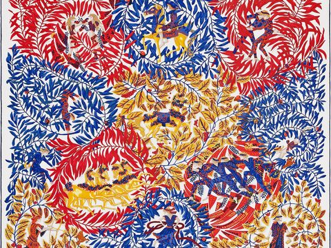  爱马仕丝巾印花图案手绘插画图集17 