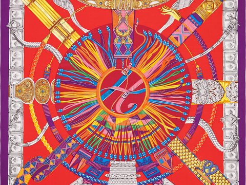 国外高端丝巾面料印花图案936