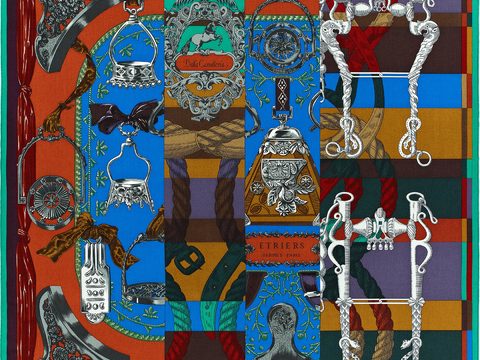 国外高端丝巾面料印花图案837