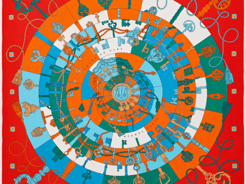 国外高端丝巾面料印花图案879