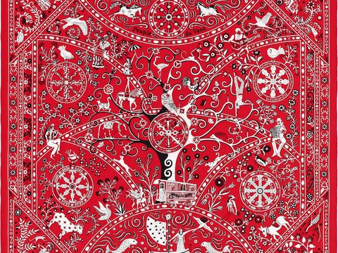 国外高端丝巾面料印花图案854