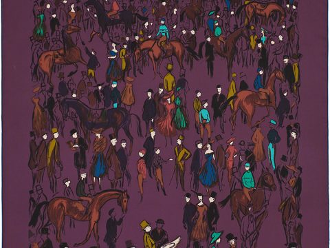  爱马仕丝巾印花图案手绘插画图集10 