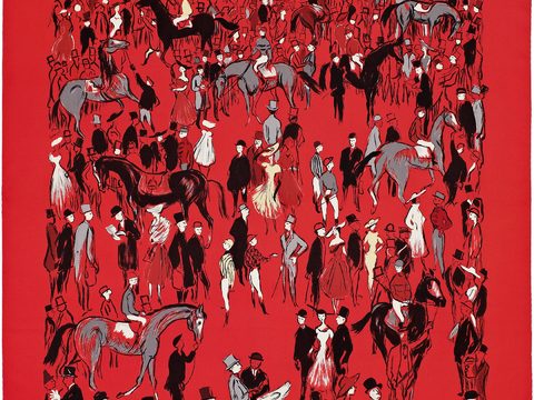  爱马仕丝巾印花图案手绘插画图集59 