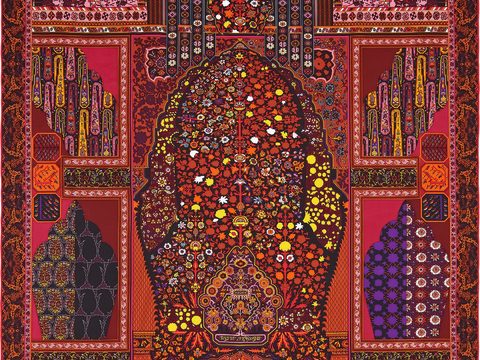 国外高端丝巾面料印花图案949