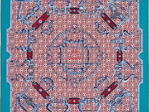 国外高端丝巾面料印花图案984